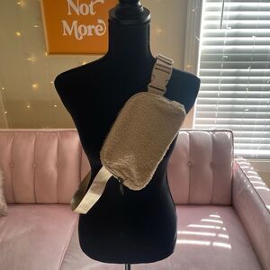 Amazon Sherpa Adjustable Cream Crossbody Bag